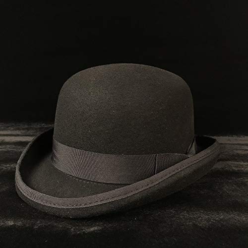 Retro, elegante, moda, clásico bombín 100% Lana del hongo for hombres de las mujeres de la bóveda del sombrero de Fedora de Cosplay Topper del sombrero de copa del sombrero el Billycock hecho a mano e