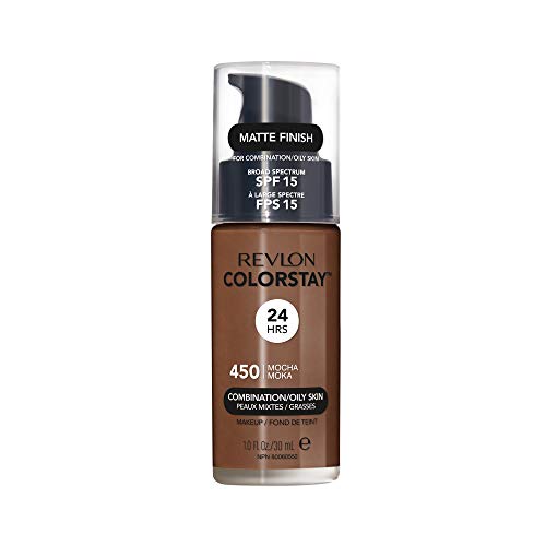 Revlon ColorStay Base de maquillaje, maquillaje para piel Grasa/mixta, 450 Mocha, 30 ml