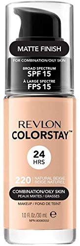 Revlon ColorStay Base de Maquillaje piel mixto/graso FPS15 (#220 Natural Beige) 30 ml + Revlon ColorStay Gel Envy Esmalte de Uñas de Larga Duración 11.7 ml (Roulette Rush)