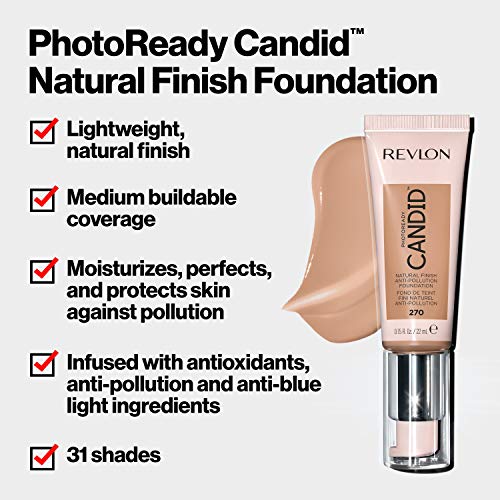 Revlon - Photoready Candid - Base de maquillaje líquida, efecto anticontaminación, con acabado natural