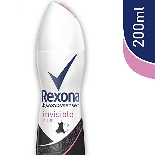 REXONA Déodorant Femme Spray Invisible Pure Anti-Transpirant (Lot de 6x200ml)