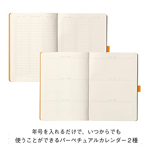 RHODIA 117755C - Carnet Souple Bullet Goalbook Orange - A5 - Pointillés Dot - 240 pages - Papier Clairefontaine Ivoire 90G - 2 Rubans, Fermeture Élastique - Couverture Simili Cuir - Rhodiarama