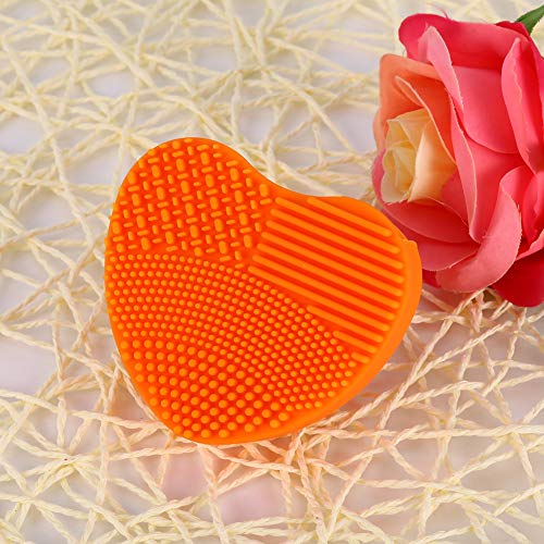 Rotekt Cepillo de maquillaje Limpiador de silicona Guante de corazón Limpieza de cosméticos Junta Lavado Scrubber(04)