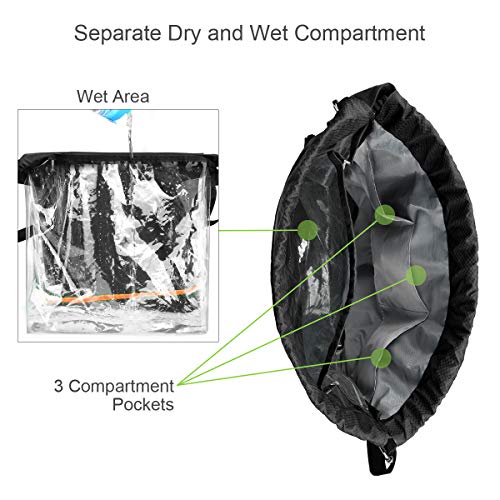 Ryaco Mochila de Cuerda Unisex, Saco de Gimnasia para Deporte Gimnasio Yoga Nadar (Negro & Naranja)