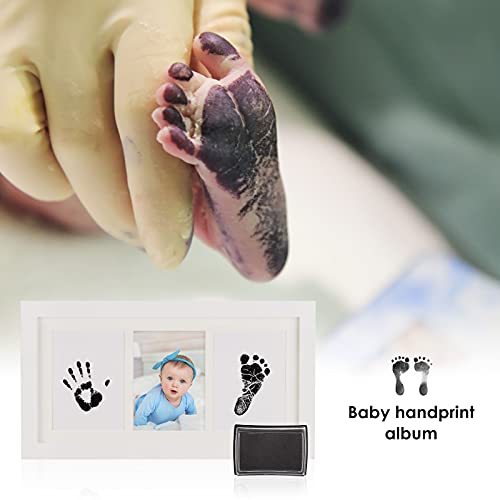 S SMAUTOP Kit De Marco De Fotos De Huellas De Manos Y Huellas De Bebé para Niños Y Niñas Recién Nacidos, Papel De Huellas De Bebés Y Almohadilla De Tinta Táctil Limpia para Crear Impresiones De Bebés