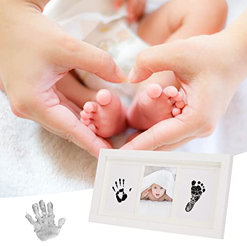 S SMAUTOP Kit De Marco De Fotos De Huellas De Manos Y Huellas De Bebé para Niños Y Niñas Recién Nacidos, Papel De Huellas De Bebés Y Almohadilla De Tinta Táctil Limpia para Crear Impresiones De Bebés