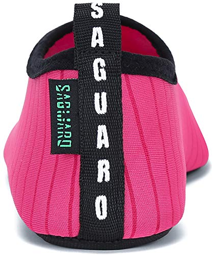 SAGUARO Escarpines Niño Niña Zapatillas para Agua Zapatos de Río Playa Calzado Deportes Acuáticos para Piscina Buceo Surf Natación Nadar Mares Vela Rocas(Rosa Caliente, 26/27 EU)