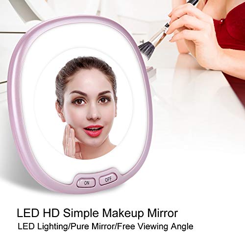 Salmue Espejo de Maquillaje LED Iluminación de Alta definición, Espejo de Maquillaje cosmético Individual, para Belleza y Cuidado de la Piel, Lámpara de tocador, Espejo portátil Profesional