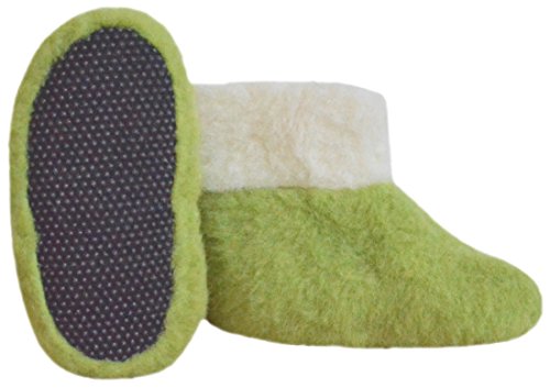 SamWo FW 25-26 pea - Zapatillas de estar por casa de Lana para niña Verde green pea/natur