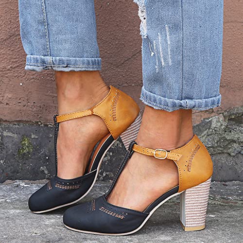 Sandalia de Mujer Ankle Strap con Tacon Casuales Zapatillas Hebilla Tacón alto Zapatos Latinos Böhmen Calzado de Danza para Mujeres rutschfest para Bodas e Eventos al Aire Libre