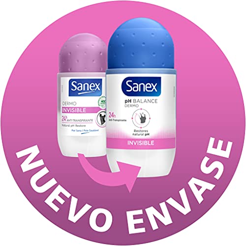 Sanex pH Balance Dermo Invisible Desodorante Roll-On, 50ml