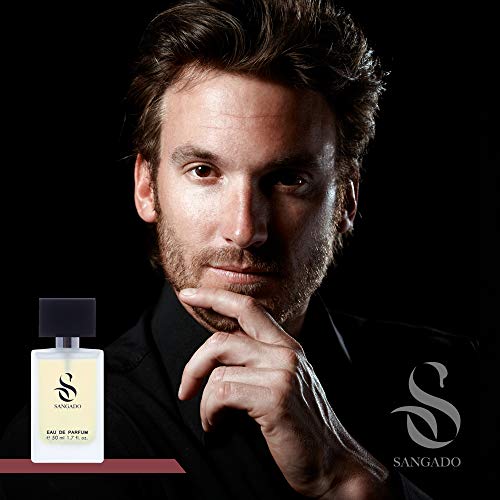 SANGADO Amour. Inter. Perfume para Hombres, Larga Duración de 8-10 horas, Olor Lujoso, Oriental Amaderada, Francesas Finas, Extra Concentrado (Eau de Parfum), Spray de 50 ml, Un Gran Regalo