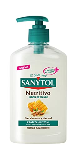 Sanytol - Jabón de Manos Nutritivo Antibacteriano, con Almendras y Miel - Pack de 6 x 250 ml