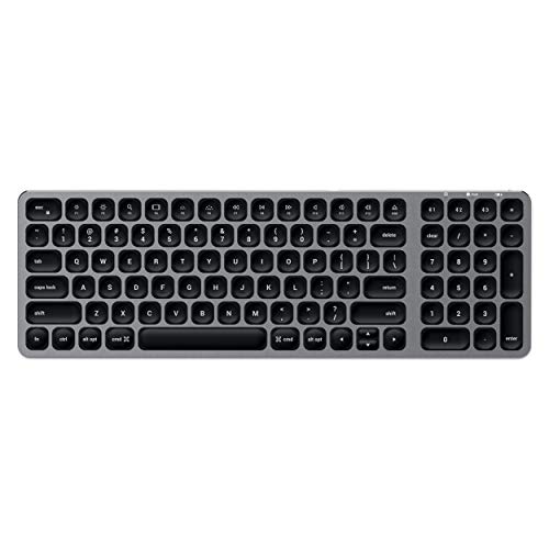 Satechi Teclado Bluetooth Retroiluminado Compacto – BT Inalámbrico 5.0, Sincronización Multidispositivo – Compatible con 2020/2019/2018 MacBook Pro, 2020/2018 MacBook Air, 2020/2018 iPad Pro