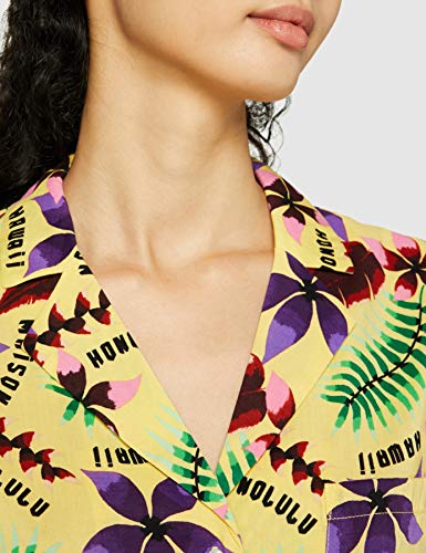 Scotch & Soda Maison Oversized Boxy Fit Cotton Viscose Shirt with Hawaii Collar Blusa, Multicolor (Combo D 0220), Large para Mujer