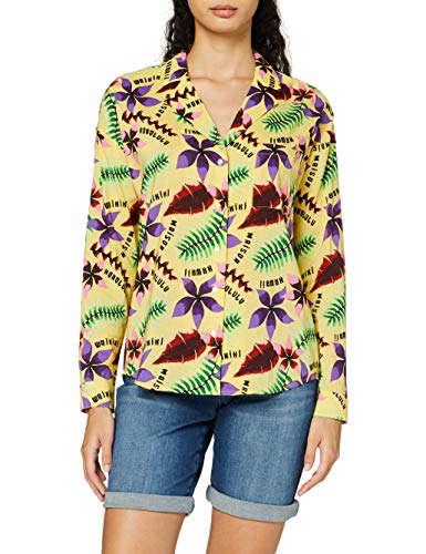 Scotch & Soda Maison Oversized Boxy Fit Cotton Viscose Shirt with Hawaii Collar Blusa, Multicolor (Combo D 0220), Large para Mujer