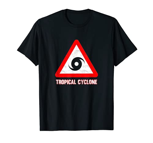 Señal de advertencia de ciclón tropical divertido diseño gráfico Camiseta