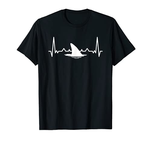 Shark Heartbeat Pescado Ocean Spirit Animal Biología Marina Camiseta