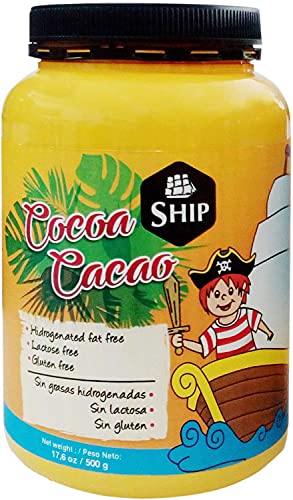 SHIP - Bote de Cacao 500 gramos - Cacao Natural - Endulza tu Vida de Manera Saludable - Sin Lactosa - Sin Gluten - Original de España - Sin Aditivos - Alimentos en Polvo