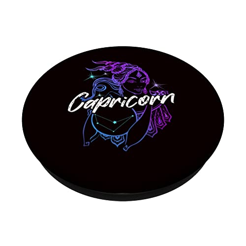 Signo del zodiaco Capricornio Hermosa Chica Nacida Diciembre Enero PopSockets PopGrip Intercambiable