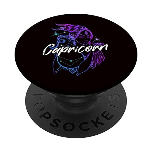 Signo del zodiaco Capricornio Hermosa Chica Nacida Diciembre Enero PopSockets PopGrip Intercambiable