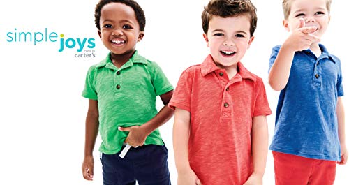 Simple Joys by Carter's 3-Pack Short Sleeve Polo, Green, Blue, Red, 5T,