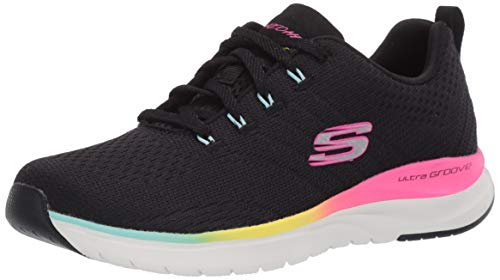 Skechers Ultra Groove Pure Vision, Zapatillas Mujer, Negro Negro Malla Multi Trim Bkmt, 37.5 EU