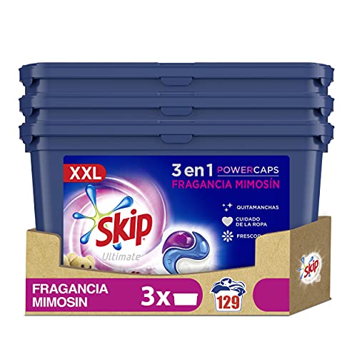 Skip Ultimate Detergente Cápsulas Fragancia Mimosín 43 lavados - Pack de 3