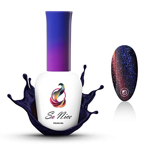 So Nice - Esmalte de uñas en gel UV LED Starry Night, 8 ml, color: morado brillante