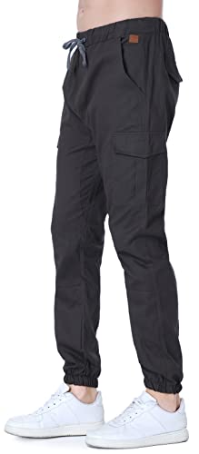 Socluer Hombre Pantalones de Carga Deportiva de Talla Grande Pantalones Largo con Bolsillos Pantalones Cinturón de Cintura elástico Casuales Pantalones