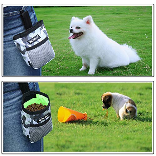 SOOJET Bolsa de Entrenamiento para Perros, Bolsa Premios Perro Tratar Comida Bolsa de Aperitivos para Mascotas Bolso Manos Libre Bolsa Multifuncional de Tratamiento de Alimentos - (Camuflaje)