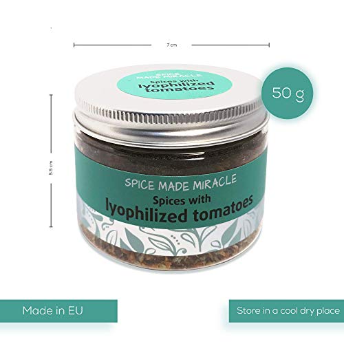 Spice Made Miracle mezcla de especias con Liofilizado Tomates - Condimento con tomate liofilizado - Mezcla de especias gourmet, 50g