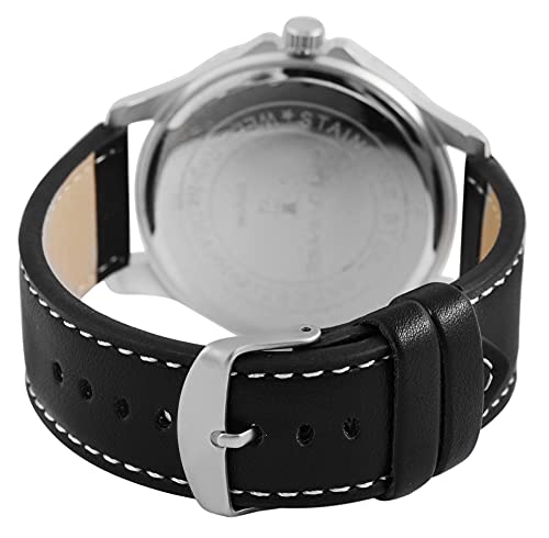 Spirit of Marine – Reloj de Pulsera analógico para Hombre, Color Antracita, Negro y Rojo, Fecha, Metal, Piel sintética, Mecanismo de Cuarzo