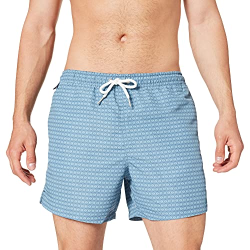 Springfield Rombos Bañador para Hombre, Estampado Azul, L