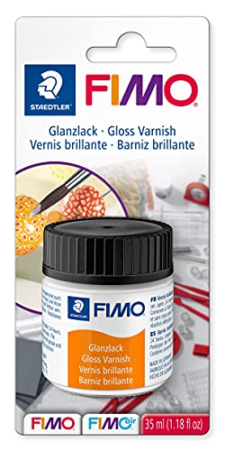 Staedtler Fimo 8704 01 BK. Barniz brillante transparente con base de agua. Envase individual de 35 ml.