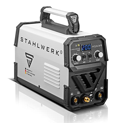 STAHLWERK DC WIG 200 ST IGBT - Máquina de soldar combinada con 200 Amperio y MMA soldadura de electrodos, soldar acero y acero inoxidable, 7 años de garantía (sin soldadura ALU)