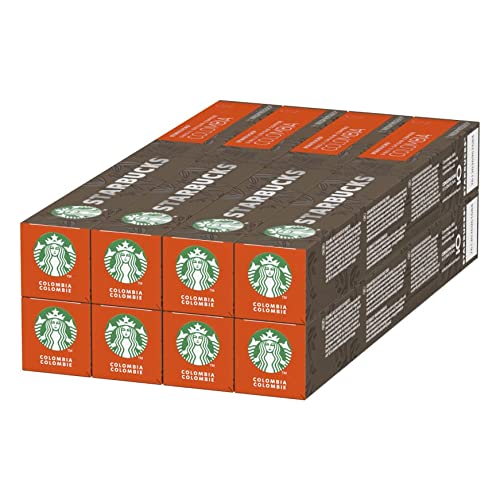 STARBUCKS Single Origin Colombia de Nespresso Cápsulas de Café de Tostado Medio 8 x Tubo de 10 Unidades