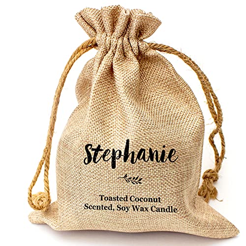 Stephanie - Vela de coco con aroma a coco tostado, cera de soja, vertida a mano, regalo