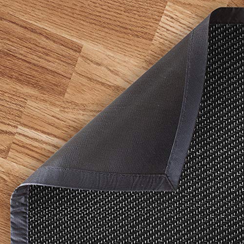 STORESDECO - Alfombra Vinílica Deblon con Ribete, Alfombra de PVC Antideslizante y Resistente, Ideal para Salón, Pasillo, Cocina, Baño… | Ribete, Color Negro, 60 cm x 90 cm