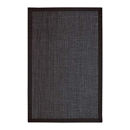 STORESDECO - Alfombra Vinílica Deblon con Ribete, Alfombra de PVC Antideslizante y Resistente, Ideal para Salón, Pasillo, Cocina, Baño… | Ribete, Color Negro, 60 cm x 90 cm