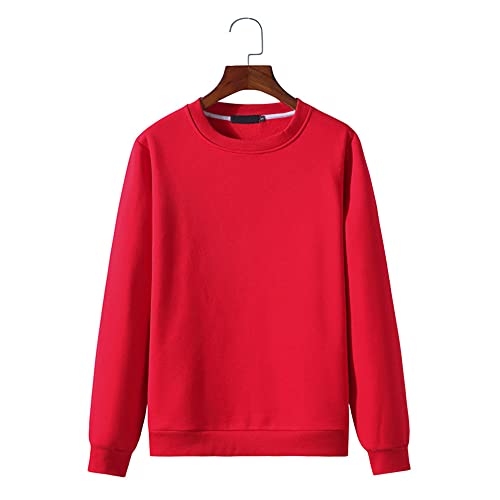 Sudadera Hombre Urbano Clásico Moda Cuello Redondo Ajuste Regular Hombre Pullover Otoño Invierno Exquisito Color Sólido Hombre Correr Shirt Diaria Cómodo All-Match Hombre Manga Larga