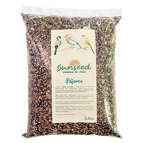 Sunseed Alimento Semillas para pajaros, jilgueros, Canarios, Aves Silvestres 2,5 Kg