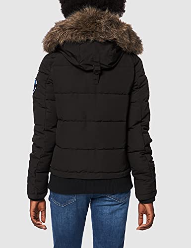 Superdry Everest Bomber Chaqueta, Negro Azabache, S para Mujer