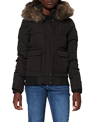 Superdry Everest Bomber Chaqueta, Negro Azabache, S para Mujer