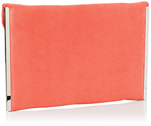 SwankySwans Louis Suede Slim Envelope Party Prom Clutch Bag Clutch, Naranja (Neon Coral), Talla Unica