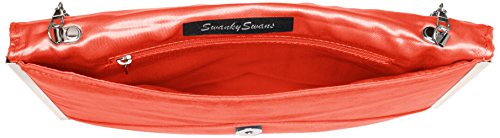 SwankySwans Louis Suede Slim Envelope Party Prom Clutch Bag Clutch, Naranja (Neon Coral), Talla Unica