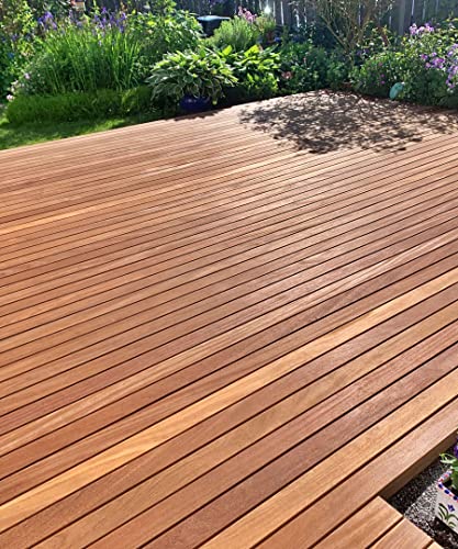 Tablones de terraza de Cumaru de BioMaderas®, 90 mm de ancho, 21 mm de grosor (183 cm de longitud).