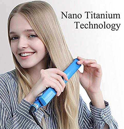 Taurusb Pro Nano Titanium Azul Plancha para El Cabello Hierro 1.25"Placa Fast Flat Salon Salón LED Pantalla LED 450F Temperatura Placa De Planchas Rápidas Placas De Plancha Peluquería Plancha