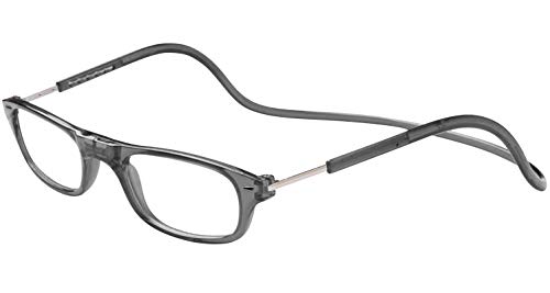 TBOC Gafas de Lectura Presbicia Vista Cansada – Montura Gris Graduadas +2.00 Dioptrías Hombre Mujer Regulables Imantadas Magnéticas Plegables Lentes Aumento Leer Ver Cerca Cuello Cierre Imán