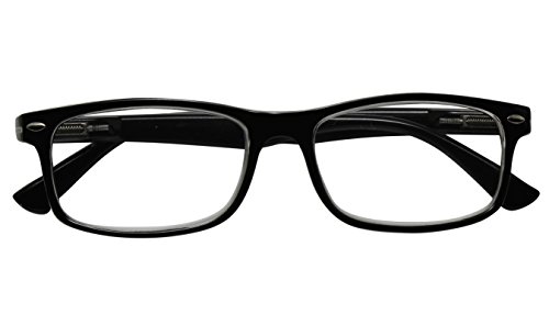 TBOC Gafas de Lectura Presbicia Vista Cansada - (Pack 2 Unidades) Graduadas +1.50 Dioptrías Montura de Pasta Transparente + Marrón Hombre Mujer Unisex con Lentes de Aumento para Leer y Ver de Cerca